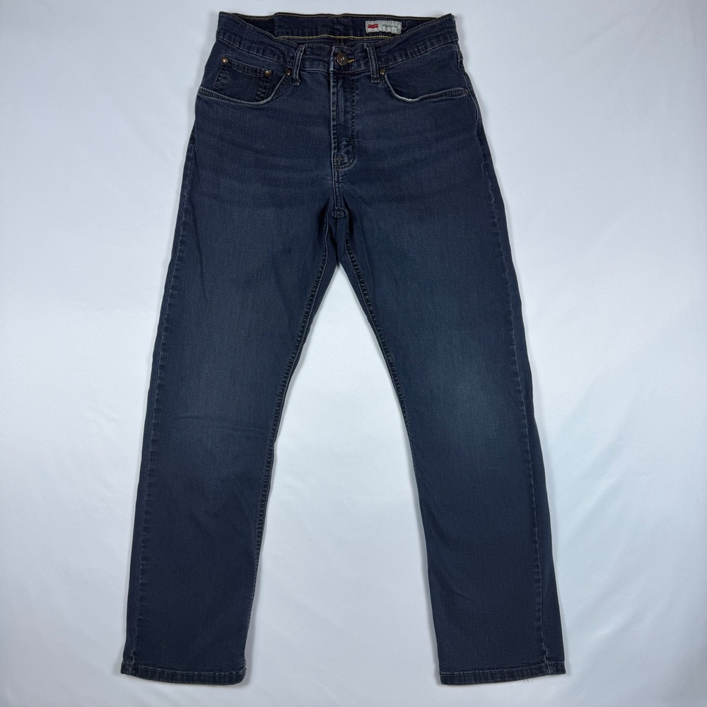 Wrangler Straight Fit Jeans Mens 31x30 Dark Wash Blue Stretch Premium Quality